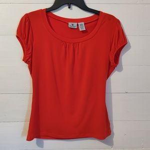 Petite Medium short sleeve top stretch semi fitted